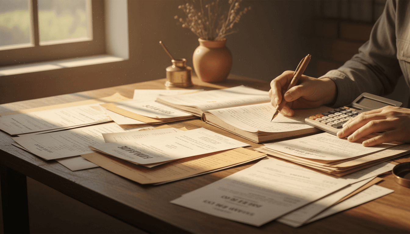 Organizing construction receipts and invoices for catch-up bookkeeping