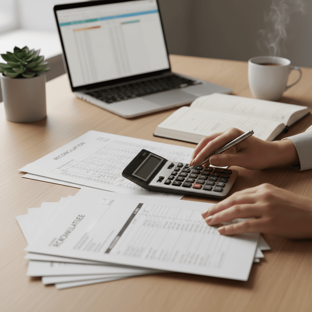 Organized construction company financial documents